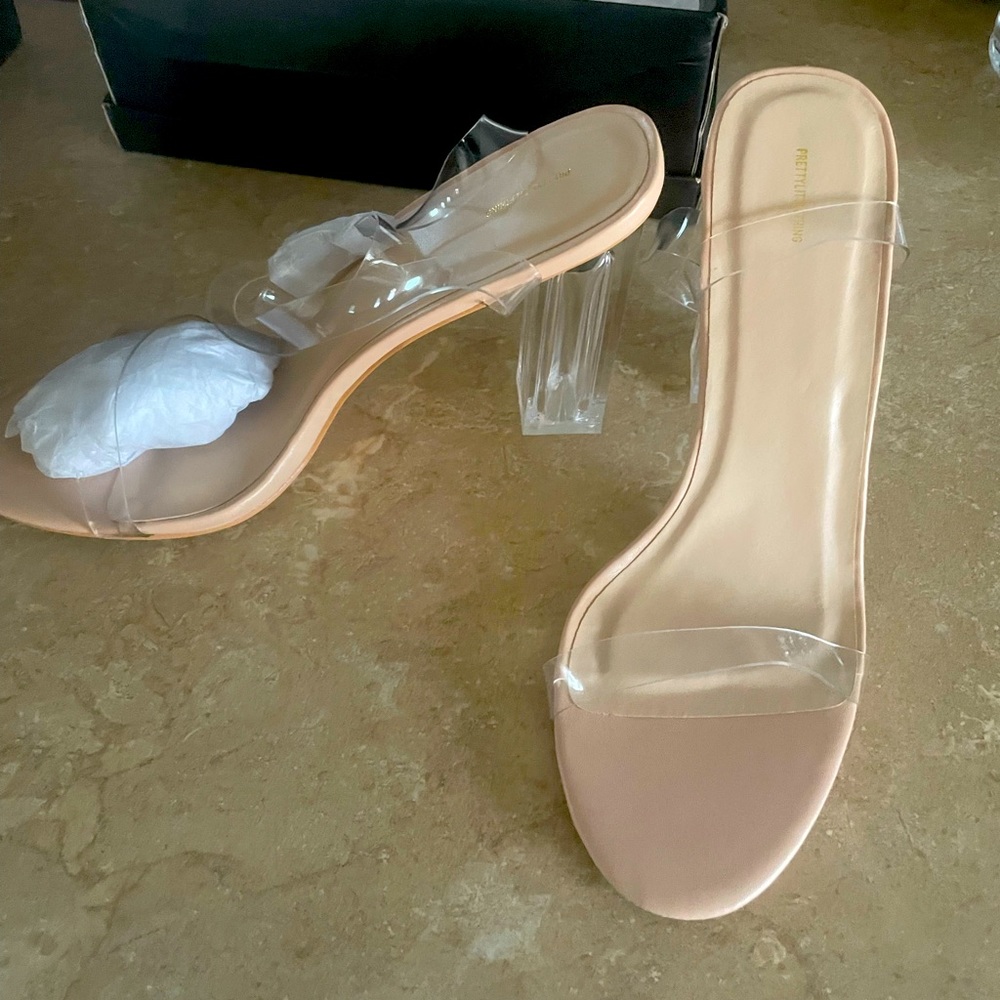 Clear block heels 4” - BRAND NEW